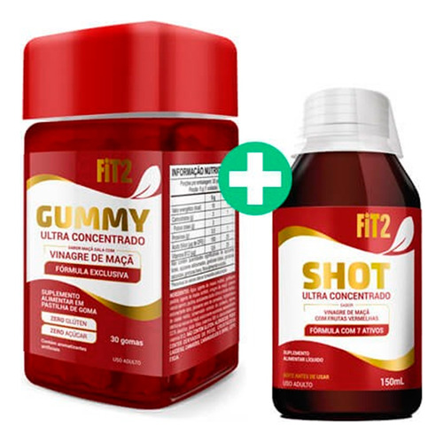 1 Gummy Fit2 Goma Vinagre De Maçã + Shot Vinagre De Maçã  