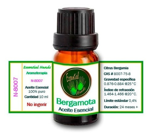 Imagen 1 de 1 de Bergamota 10 Ml - Aceite Esencial - Aromaterapia