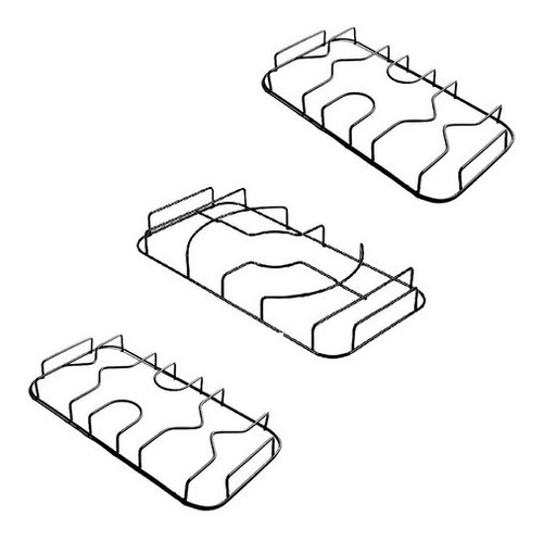 Kit 3 Grelhas Trempe Fogão Consul Facilit Sem Pino - 5 Bocas