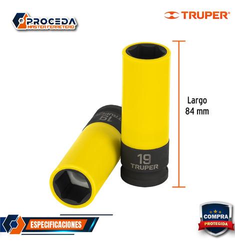 Dado Largo Impacto Prot. Plást. 19 Mm, 6 Puntas 100931