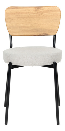 Comedor Rectangular 4 Sillas Mdf/metal Moderno Minimalista Natural Liso
