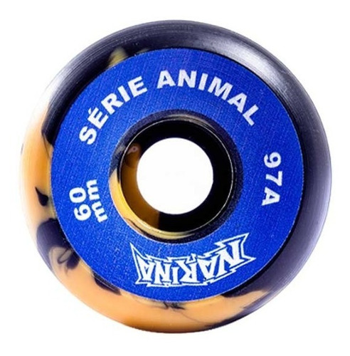 Roda Narina Série Animal Ii 60mm 97a Bicolor Preta Amarela