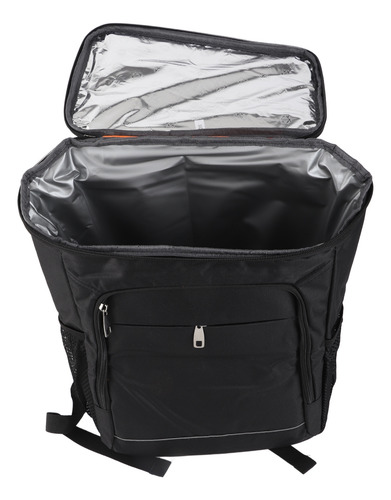 Mochila Térmica Negra Oxford De Gran Capacidad A Prueba De F