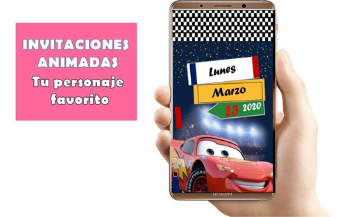 Cars 3 Vídeo Tarjeta Invitación Cumpleaños Whatsapp Digital