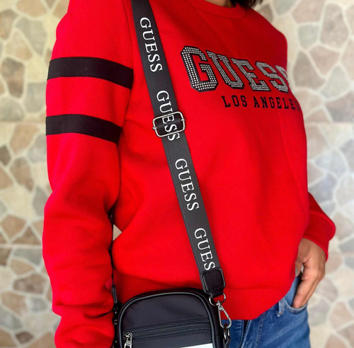 Poleron Guess Letti Fleece Crew Los Angeles