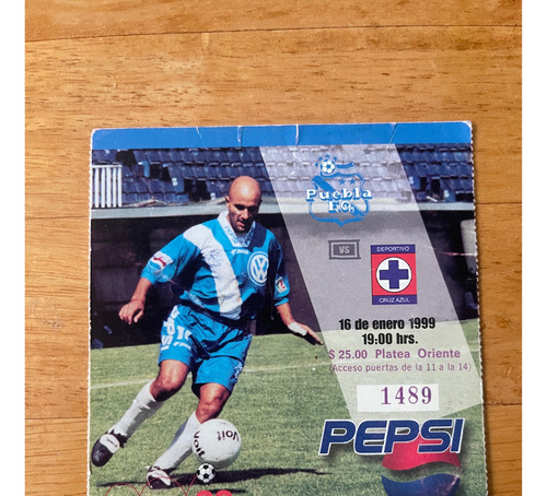 Boleto Puebla Vs Cruz Azul Del Año 1999 (Usado)