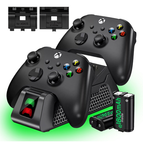 Estación De Carga Dual Para Xbox Series Con 2 Baterías Negro