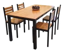 Comprar Juego Comedor Cristal 4 Sillas Hierro Y Madera Herrería Ar