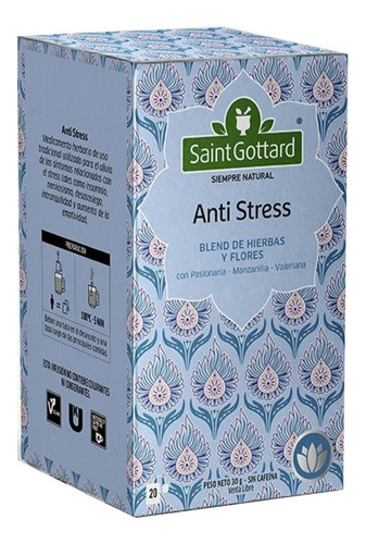 Pack X 6 Cajas Tisana Anti Stress En Saquitos Saint Gottard