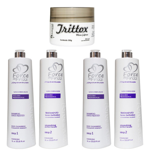 2 Kits Semi Definitiva Force De Frizz 4x1litro + Super Brind