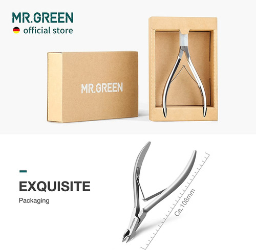 Mr.green Cuticle Nipper, Stainless Steel, With Pzusher
