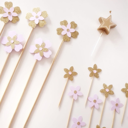 Imagen 3 de 5 de Deco Cumpleaños - Flores - Kit