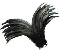 Comprar Plumas De Gallo Naturales En Negro Con 30 Plumas 25-30cm