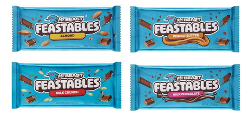 Pack 4 Barras Grandes Chocolate Mr Beast Surtidos