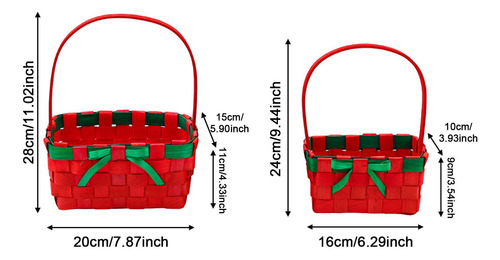Cesta De Regalo De Navidad, Cesta De Flores Rojo Cantidad 2
