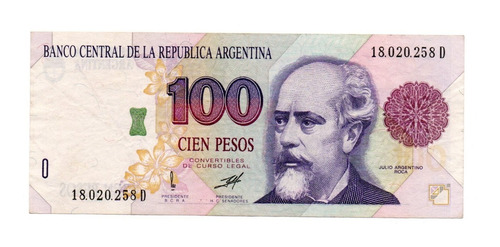 Billete Argentina 100 Pesos Convertibles 1º Dis Bottero 3086