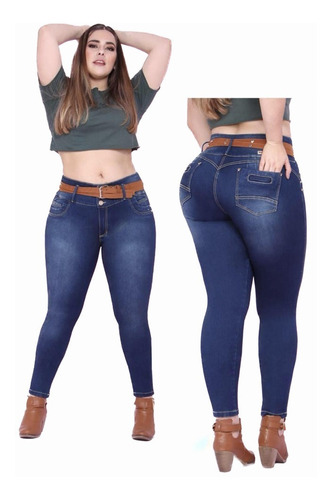 Jeans Xl Grandes Push Up Colombianos Mujer