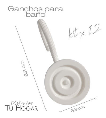 Imagen 2 de 7 de Ganchos Para Cortina De Bañox12 Venecitas Y Otros Decorativo
