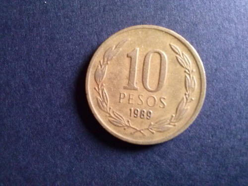 Moneda Chile 10 Pesos 1989 Bronce (c22a)