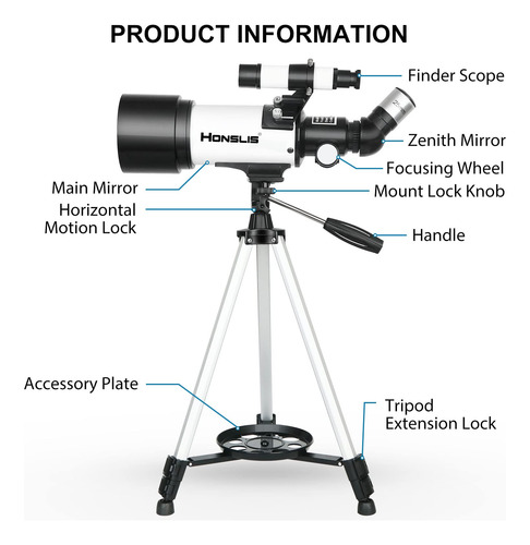 Telescopio Refractor De Viaje Apertura De 70 Cm Para Astrono