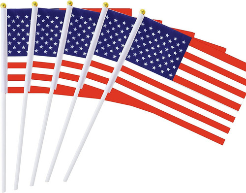 50 Piezas Mini De Mano Bandera De Usa Bandera Estadounidense