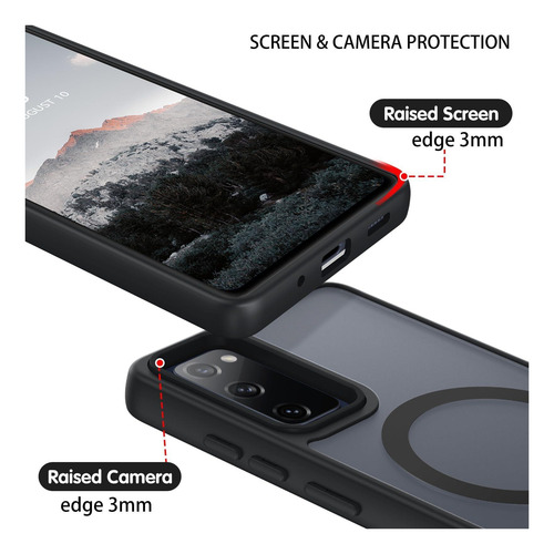 Duedue Para Samsung Galaxy S20 Fe Funda Magnética Con Parte 298-negro.
