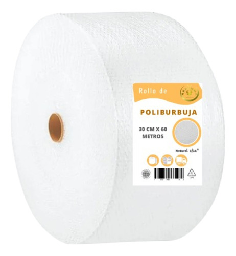 Papel Burbuja - Plastico Burbuja Chica Rollo 30cm X 60 Mts