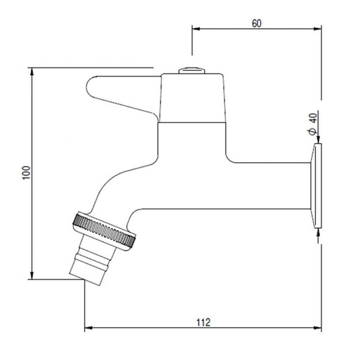 Torneira Para Tanque Parede Abs 1/4 De Volta Dn15 Ci