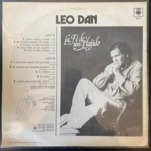 Imagen 2 de 4 de Vinilo Leo Dan La Fe De Un Elegido Che Discos
