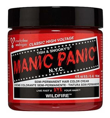 Manic Panic Wildfire Rojo Tinte De Pelo Clásico De Alto Volt