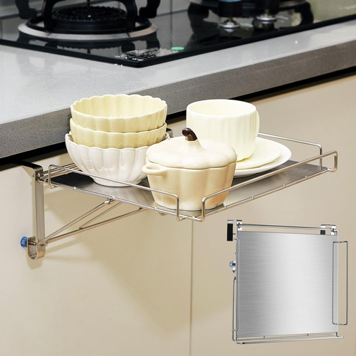 Estante Plegable De Acero Inoxidable Para Cocina, Con Gancho