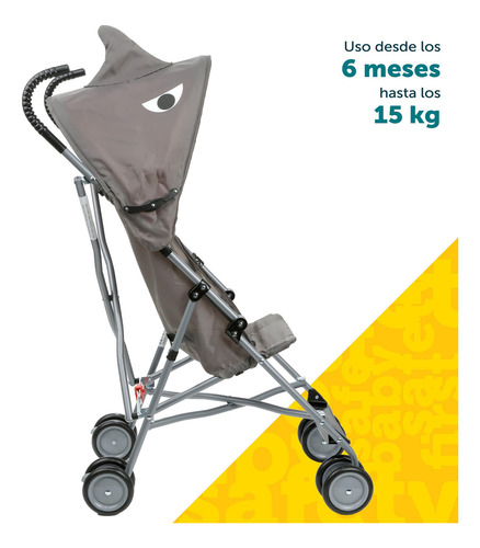 Carriola De Bastón Hasta 15kg Con Arnés Y Capota Gris
