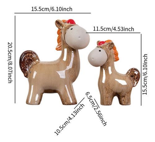 1 Par De Figuras De Caballos De Cerámica Para Decoración