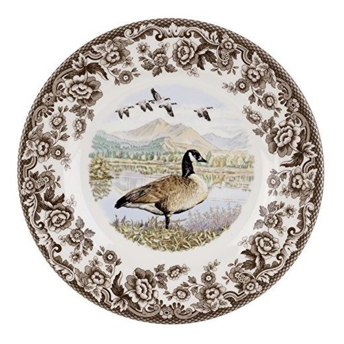 Plato De Ensalada De Ganso Canadiense Spode Woodland