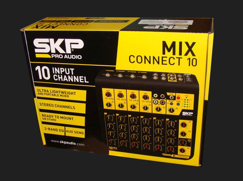 Consola Mezcladora Skp 10 Canales Salida Digital + Microfono