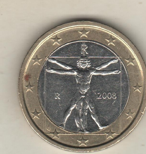 Italia Moneda Bimetálica De 1 Euro Año 2008 - Km 216 - Xf+