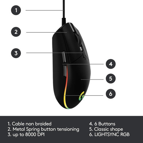 Logitech G Series Lightsync G102 Negro 910005793