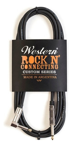 Cable Instrumento Guitarra Bajo Western 6mts Recto Angulado