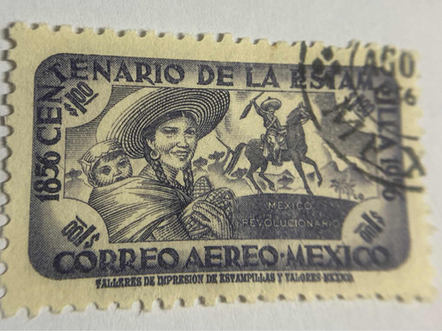 Sello Postal Mexico Centenario Estampilla 1856 - 1956