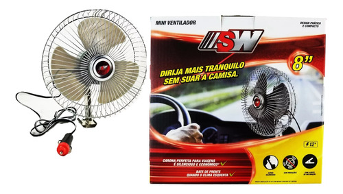 Ventilador Automotivo 12v (20 Cm) 8 Polegadas