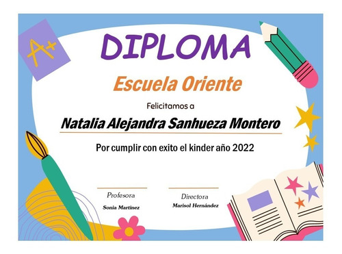 Graduación Kinder Diploma Lápices Kit Imprimible No Físico 