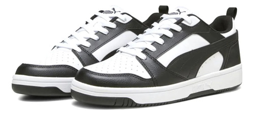 Tenis Puma Rebound V6 Low Negro Blanco Hombre 392328-01