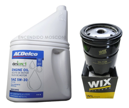 Imagen 2 de 9 de Kit Filtros + Aceite Ac Delco 5w30 Chevrolet Onix Prisma