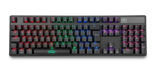 Teclado Gamer Dazz Cybertronic Content Blue Preto - 625280