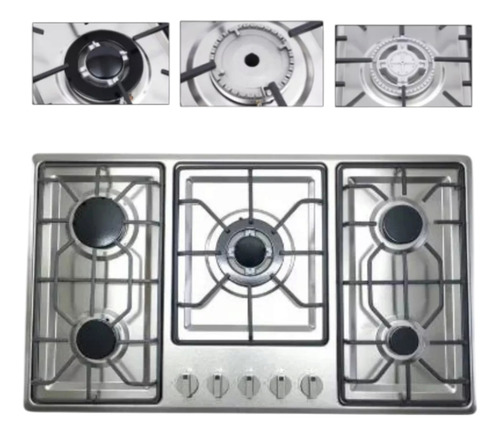 Cocina Encimera De 5 Platos Con Chispero Color Plateado