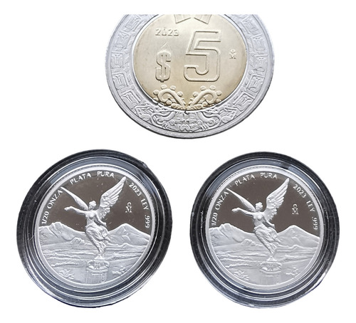 Lote 2 Fracciones 1/20 Oz Libertad Plata Proof 2023