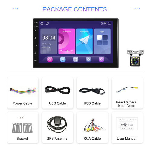 Radio De Coche Android 2din Gps Con Pantalla Táctil De 7 Pul