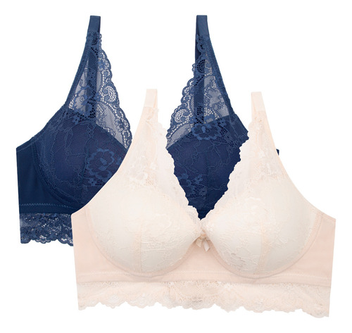 Paquete 2 Brasieres Con Varilla Push Up Brasier Dama