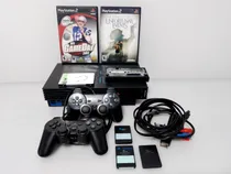 Comprar Ps2 Fat Console + Hd 1tb Interno + 2 Controles, 2 Jogos Originais + Cabos, Memory Cards, Playstation 2 Fat Preto