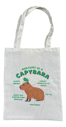Tote Bag Capybara Bolsa Playa Universidad Ecológico Capibara